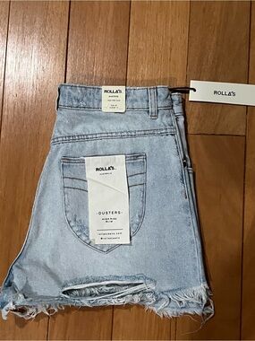 ROLLA'S Light Wash Denim Shorts in Pale Blue